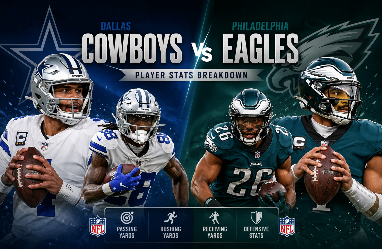 Dallas Cowboys vs Philadelphia Eagles Match Player Stats