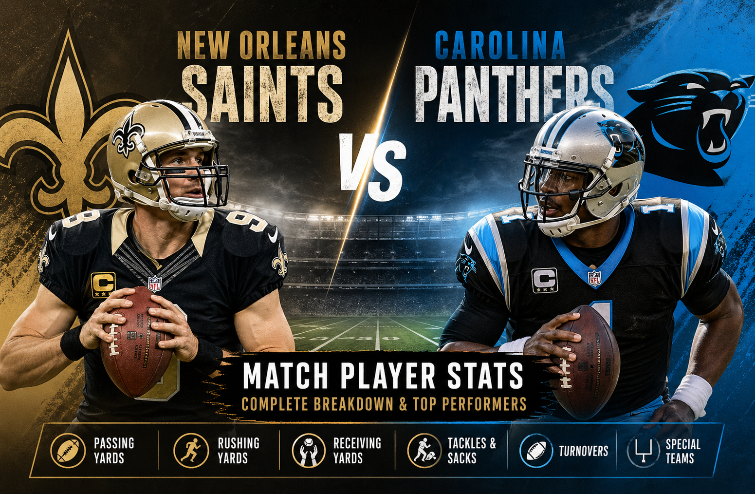 New Orleans Saints vs Carolina Panthers Match Player Stats