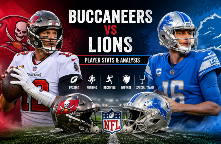 Tampa Bay Buccaneers vs Detroit Lions Match Player Stats