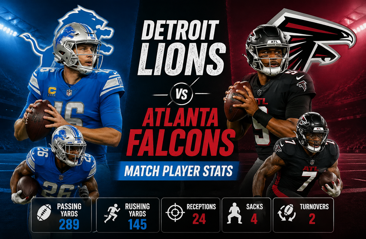 Detroit Lions vs Atlanta Falcons Match Player Stats