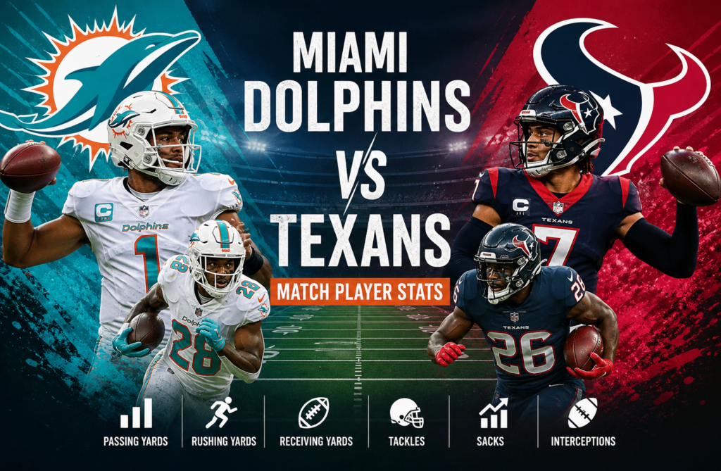Miami Dolphins vs Texans Match Player Stats
