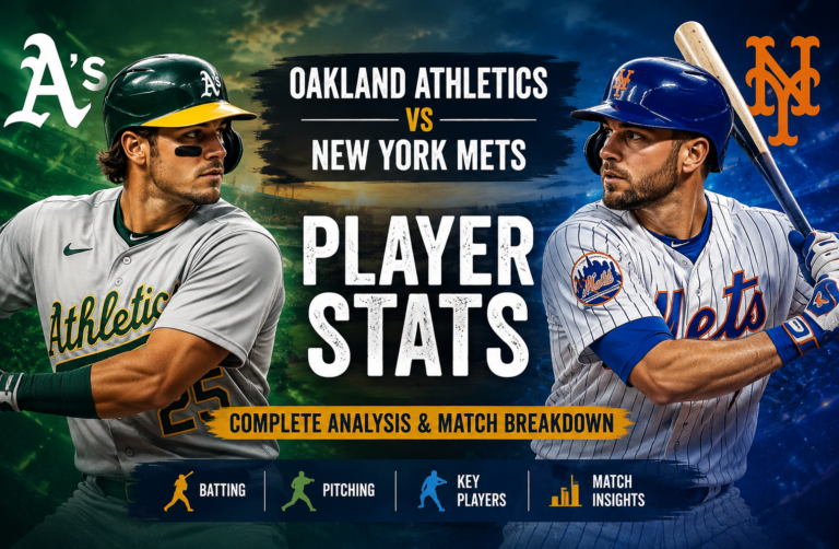 Oakland Athletics vs New York Mets Match Player Stats