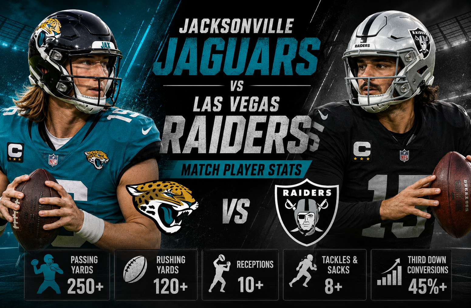 Jacksonville Jaguars vs Las Vegas Raiders Match Player Stats